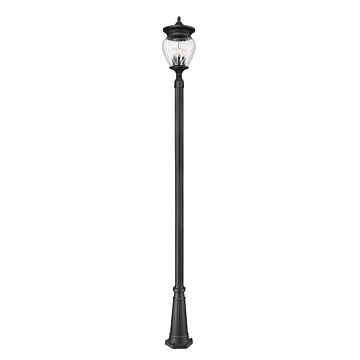 Davina  Outdoor Post Mount in Black by Z-Lite