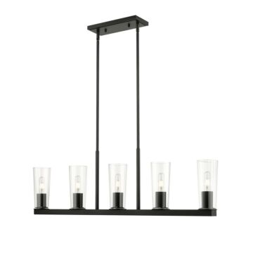 Titus  Linear Chandelier in Matte Black by Z-Lite