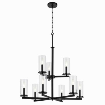 Crosby  Chandelier in Black by Kichler