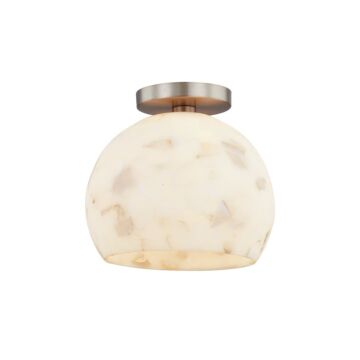 Alabaster Rocks!  Semi-Flush Mount in Brushed Brass by Justice Designs