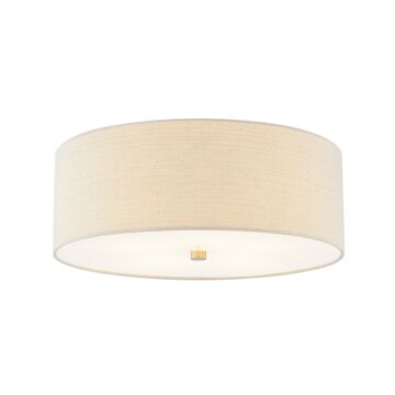 Textile  Flush-Mount in Brushed Brass by Justice Designs