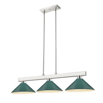 Z-Lite Cobalt 3-Light Linear Pendant Light In Brushed Nickel