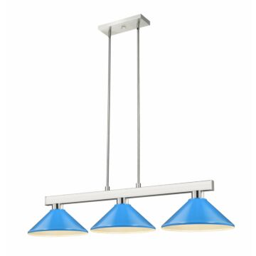 Z-Lite Cobalt 3-Light Linear Pendant Light In Brushed Nickel