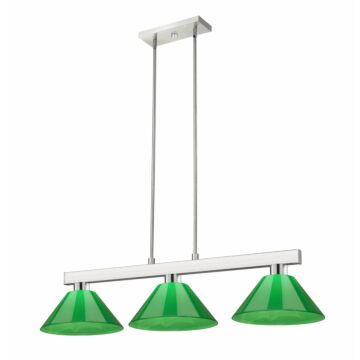 Z-Lite Cobalt 3-Light Linear Pendant Light In Brushed Nickel