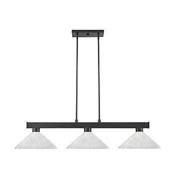 Z-Lite Cobalt 3-Light Linear Pendant Light In Matte Black