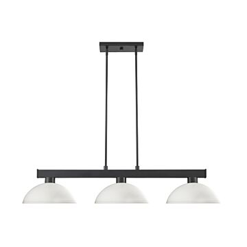 Z-Lite Cobalt 3-Light Linear Pendant Light In Matte Black