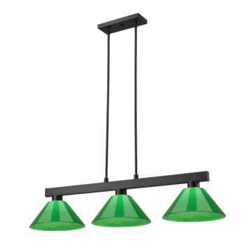 Z-Lite Cobalt 3-Light Linear Pendant Light In Matte Black