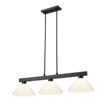 Z-Lite Cobalt 3-Light Linear Pendant Light In Matte Black