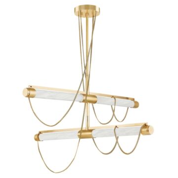 Lariat LED Chandelier in Vintage Brass by Corbett Lighting