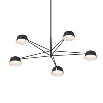 Ray LED Pendant in Satin Black by Sonneman