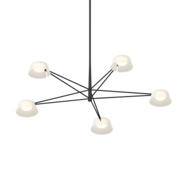 Ray LED Pendant in Satin Black by Sonneman
