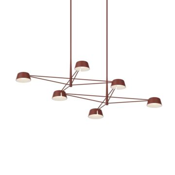 Ray LED Pendant in Oxide Red by Sonneman