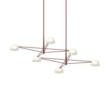 Ray LED Pendant in Oxide Red by Sonneman