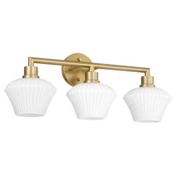 Cassini  Bathroom Vanity Light in Aged Brass by Quorum