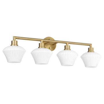 Cassini  Bathroom Vanity Light in Aged Brass by Quorum