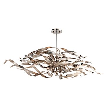 Graffiti Six Light Linear in Silver Leaf by Corbett Lighting