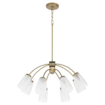 Arpeggio  Chandelier in Aged Brass by Quorum