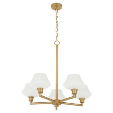 Cassini  Chandelier in Aged Brass by Quorum