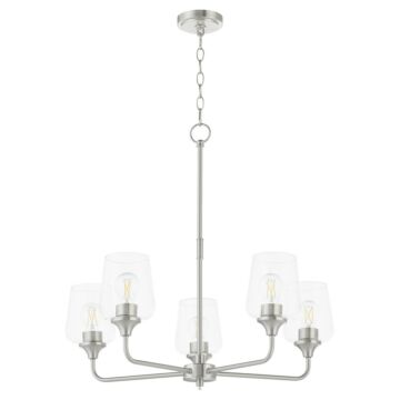 Raymond  Chandelier in Satin Nickel by Quorum
