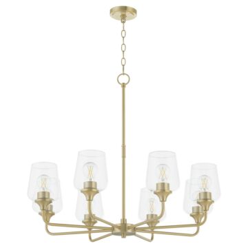 Raymond  Chandelier in Aged Brass by Quorum