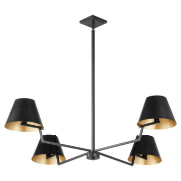 Bliss  Chandelier in Matte Black by Quorum