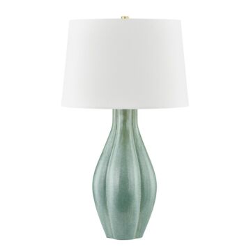 Galloway  Table Lamp in Aged Brass Ceramic Moss Ivory by Hudson Valley