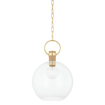 Catrine  Pendant in Aged Brass by Mitzi