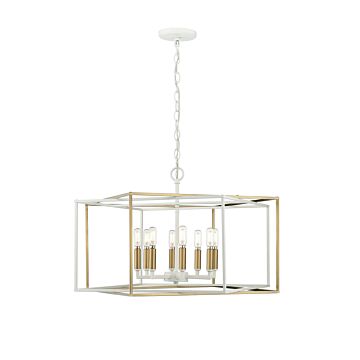Lowe  Pendant in Matte White Vintage Brass by Millennium