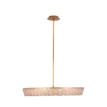 Geo LED Pendant in Oxidized Gold Leaf by Kalco