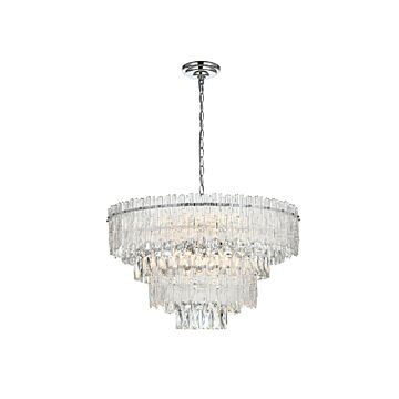 Emilia  Chandelier in Chrome And Clear by Elegant Lighting
