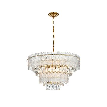 Emilia  Chandelier in Satin Gold And Clear by Elegant Lighting