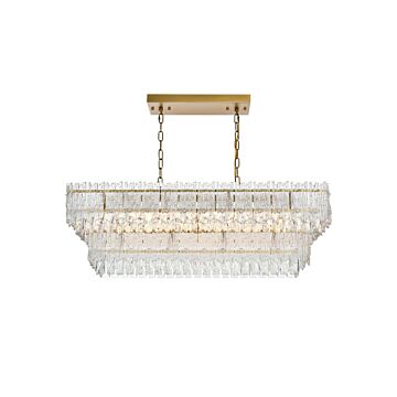 Emilia  Chandelier in Satin Gold And Clear by Elegant Lighting