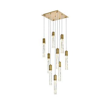 Aurora  Pendant in Satin Gold And Clear by Elegant Lighting