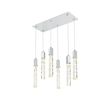 Aurora  Pendant in Chrome And Clear by Elegant Lighting