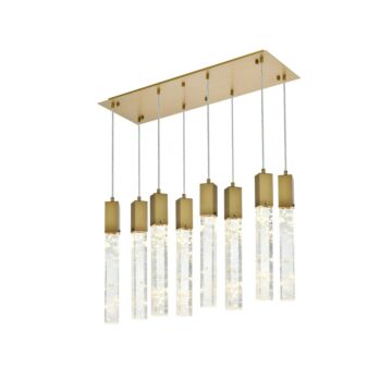Aurora  Pendant in Satin Gold And Clear by Elegant Lighting