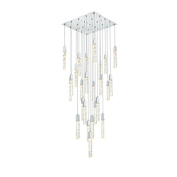 Aurora 25 Light Chandelier in Chrome And Clear by Elegant Lighting