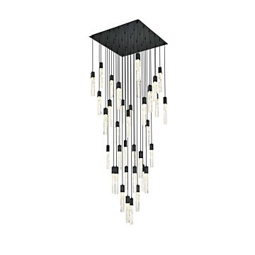 Aurora 36 Light Chandelier in Black And Clear by Elegant Lighting