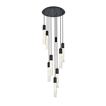 Aurora  Chandelier in Black And Clear by Elegant Lighting