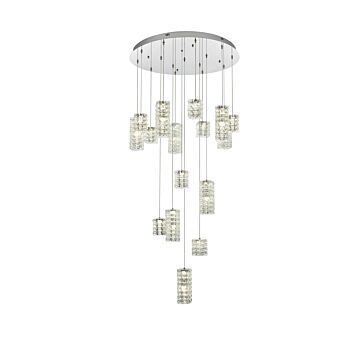 Aston LED Pendant in Chrome by Elegant Lighting
