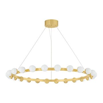 Linus LED Chandelier in Vintage Brass by Corbett Lighting