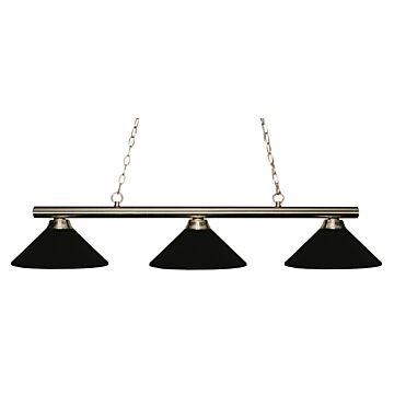 Z-Lite Sharp Shooter 3-Light Linear Pendant Light In Brushed Nickel
