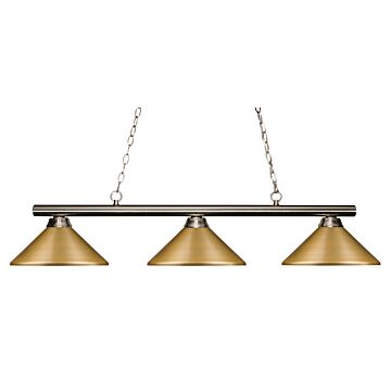 Z-Lite Sharp Shooter 3-Light Linear Pendant Light In Brushed Nickel