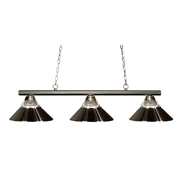 Z-Lite Sharp Shooter 3-Light Linear Pendant Light In Brushed Nickel