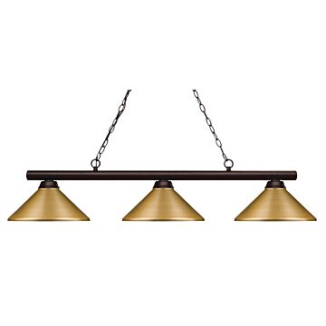 Z-Lite Shooter 3-Light Linear Pendant Light In Bronze