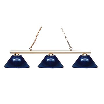 Z Lite Sharp Shooter 3 Light Linear Pendant Light In Polished Brass