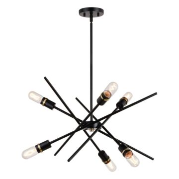 Halsted  Pendant in Black and Satin Brass by Vaxcel