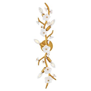 Azalea LED Wall Sconce in Distressed Brass by Fredrick Ramond