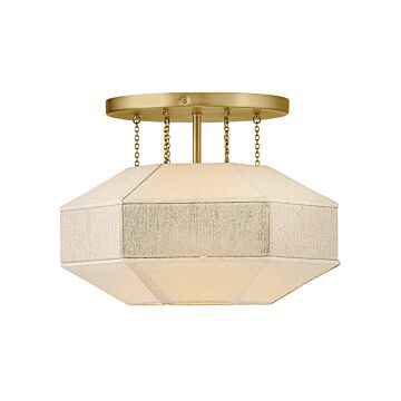 Lyla LED Semi-Flush Mount in Lacquered Brass by Hinkley