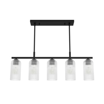 Beverly Glen  Chandelier in Matte Black by Hunter Fans