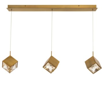 Ice Cube LED Chandelier in Aged Brass by W.A.C. Lighting